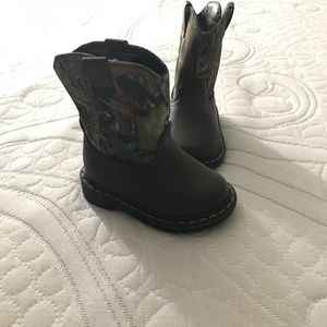 Little boys camo cowboy boots